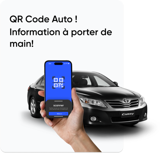 QR code AfricaCars affiché sur une voiture